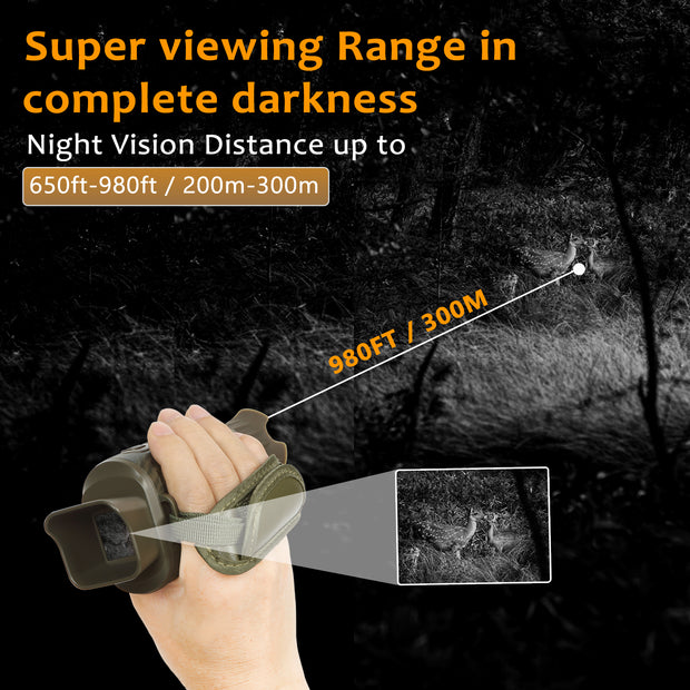 1080P HD Monoculare Digitale, Visore notturno a Infrarossi, Funzione di Registrazione Foto e Video, Distanza di osservazione di 200-300m