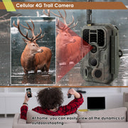 2pcs 4G LTE Fototrappola 48MP 1296P 120° Rilevamento dal Movimento con Scheda SIM e Scheda SD da 32 GB, IP66 Impermeabile | A390G Red