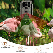 2pcs 4G LTE Fototrappola 48MP 1296P 120° Rilevamento dal Movimento con Scheda SIM e Scheda SD da 32 GB, IP66 Impermeabile | A390G Red