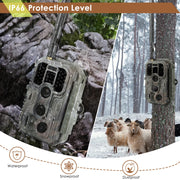 2pcs 4G LTE Fototrappola 48MP 1296P 120° Rilevamento dal Movimento con Scheda SIM e Scheda SD da 32 GB, IP66 Impermeabile | A390G Red