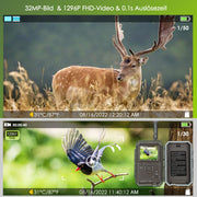 2pcs 4G LTE Fototrappola 48MP 1296P 120° Rilevamento dal Movimento con Scheda SIM e Scheda SD da 32 GB, IP66 Impermeabile | A390G Green