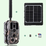 Kit di Panello Solare e 4G LTE Fototrappola 32MP 1296P con Scheda SIM e Scheda SD da 32 GB