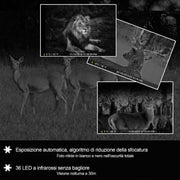 5pcs Fototrappole 32MP 1296p 20fps (Suono) con Elevata Visione Notturna di distanza massimo al 82ft, Attivato dal movimento 0.1s, Impermeabile IP66 | A323