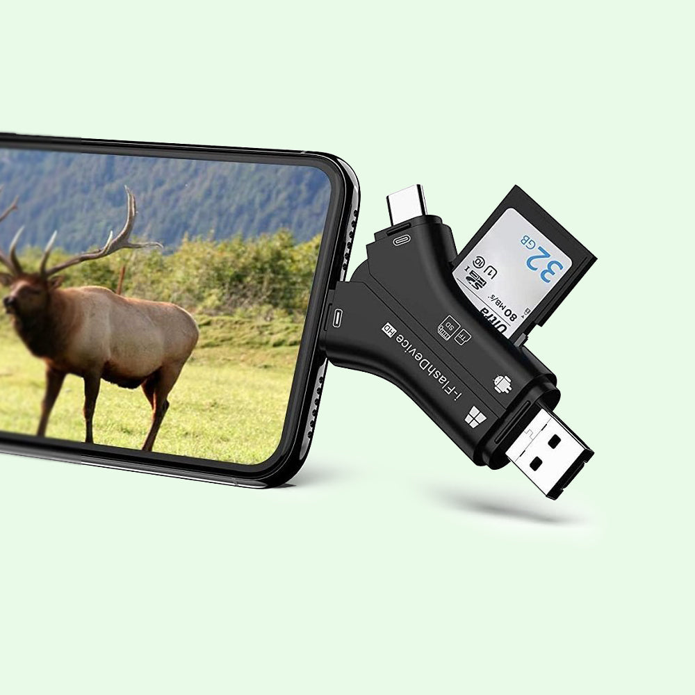 Lettore Di Schede 4-in-1 Per IPhone Con USB E Ricarica PD – Adattatore Per SD E MicroSD, Plug And Play Per Fotocamera, Trasferimento Veloce File - 2