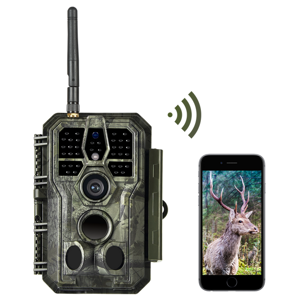 Bluetooth WiFi Fototrappola 32MP 1296P Telecamera Infrarossi Invisibili con Visione Notturna Massimo al 100piedi, Attivato dal Movimento 0.1s, Impermeabile IP66 | A280W Green