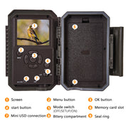 Kit di Panello Solare e Wireless Bluetooth WiFi Fotocamera da Caccia 32MP 1296P con Visione Notturna, Attivato dal Movimento 0.1s, Impermeabile IP66 | W600 Brown
